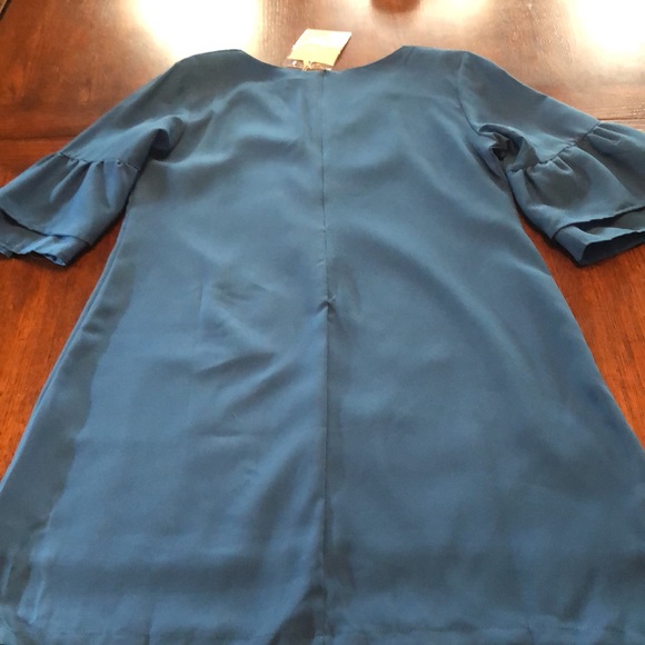 NWT Blue Ruffle sleeve Dress - Picture 5 of 14